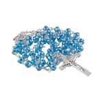 Blue Bead Metallic Rosary