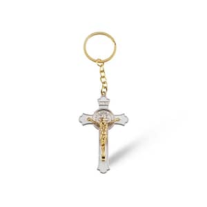 Benedict Cross Keychain White
