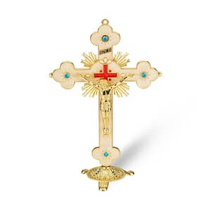 Gold - Blue Crucifix (11 inch)